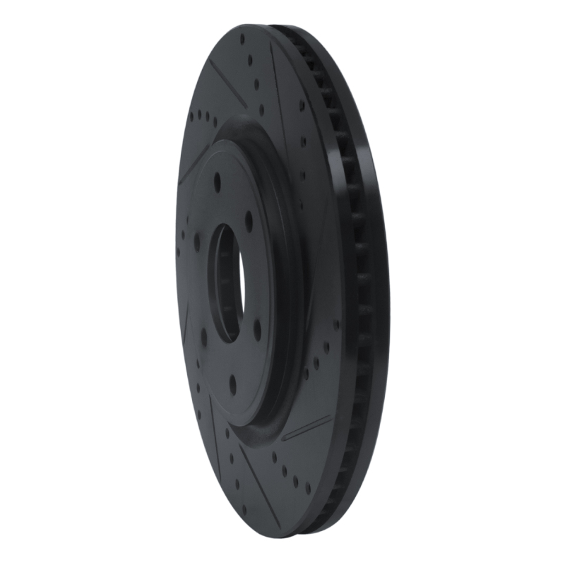 Infiniti QX56 Brake Rotor (1) - Front Right - R1 Concepts - Drilled & Slotted - Black - `05-`07